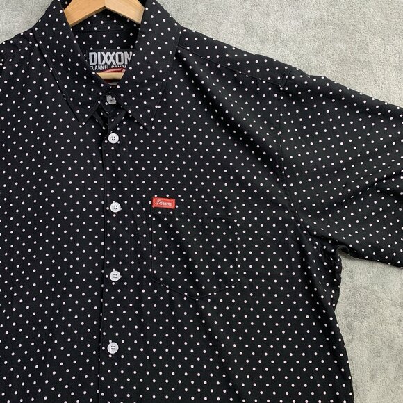 Dixxon Flannel Co The Milton Shirt Mens XL Short Sleeve Black White Polka Dot - Picture 5 of 8